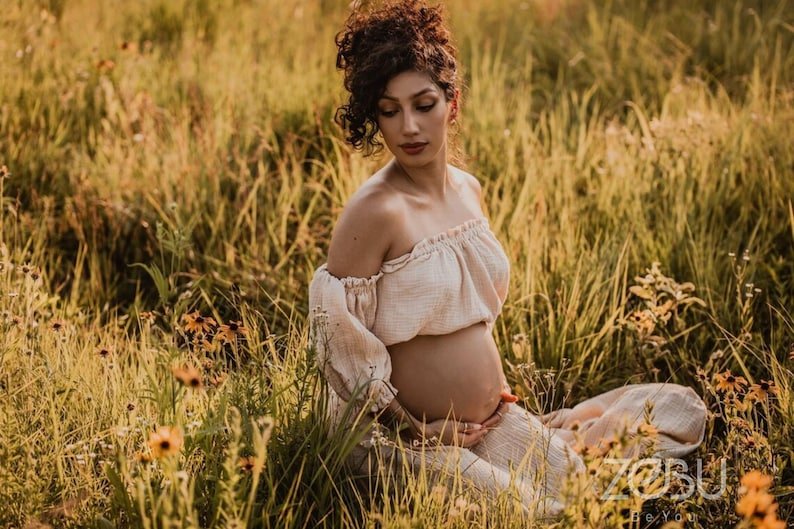 Summer Vibes - Two Piece Gauze Maternity Dress for Photoshoot - Pregnancy - maternity clothes - ZeBu Be You