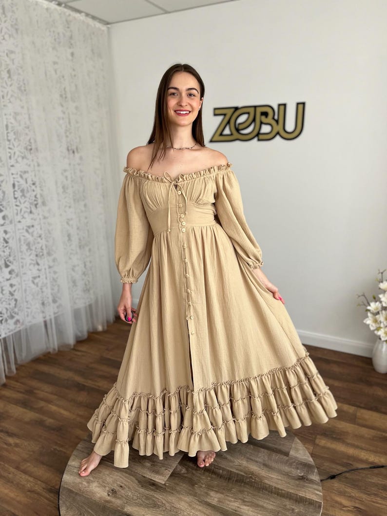 Sunset - Maternity Gauze Unique Boho Dresses - Pregnancy - maternity clothes - ZeBu Be You
