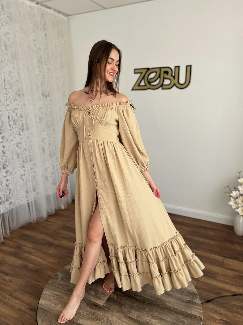 Sunset - Maternity Gauze Unique Boho Dresses - Pregnancy - maternity clothes - ZeBu Be You