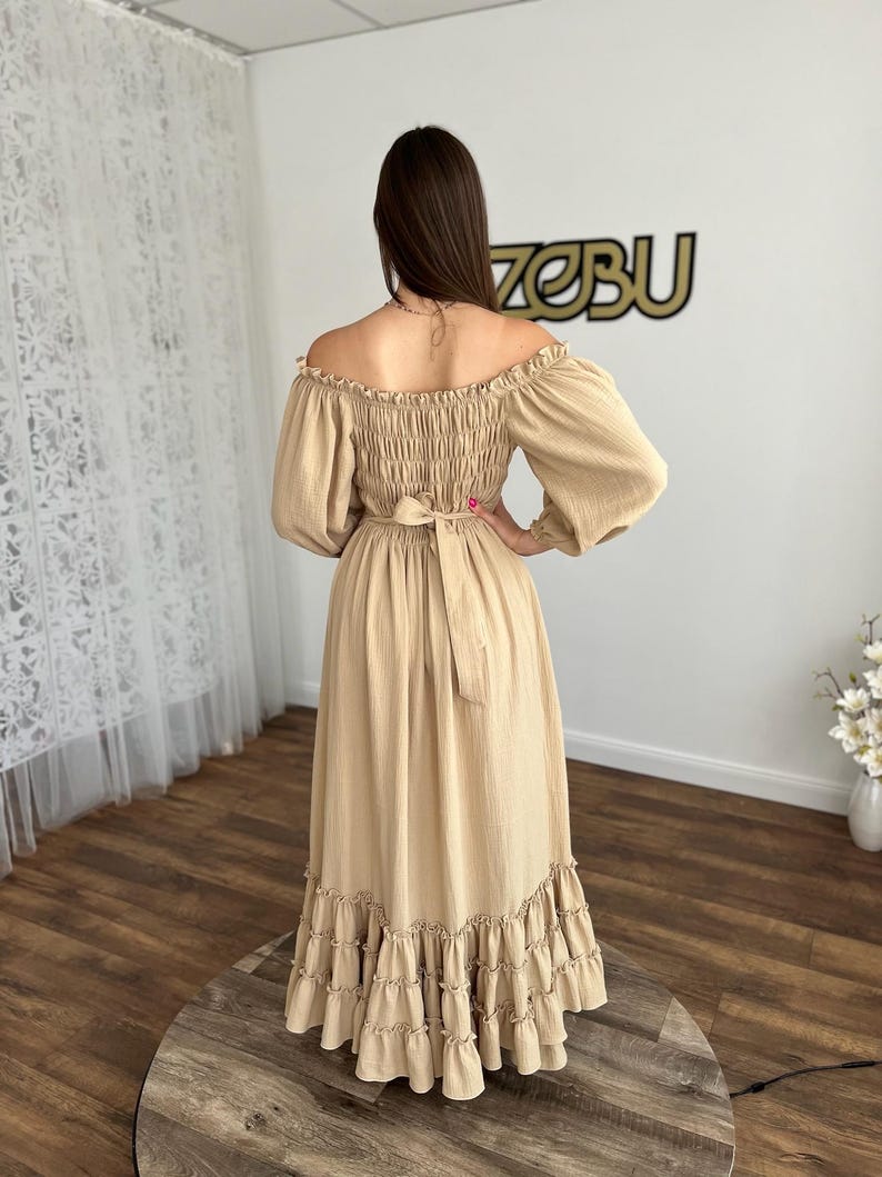 Sunset - Maternity Gauze Unique Boho Dresses - Pregnancy - maternity clothes - ZeBu Be You