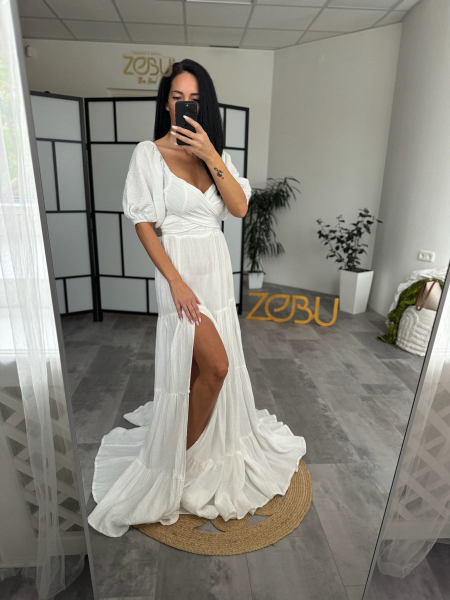 Tilda Maternity Gauze Unique Boho Dresses Plus Size / Red Tilda Maternity Gauze Unique Boho Dresses Plus Size / Red