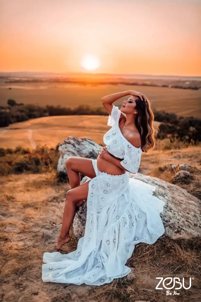 Viva Lace Top and Skirt Set for Maternity Photoshoot - Pregnancy - maternity clothes - ZeBu Be You