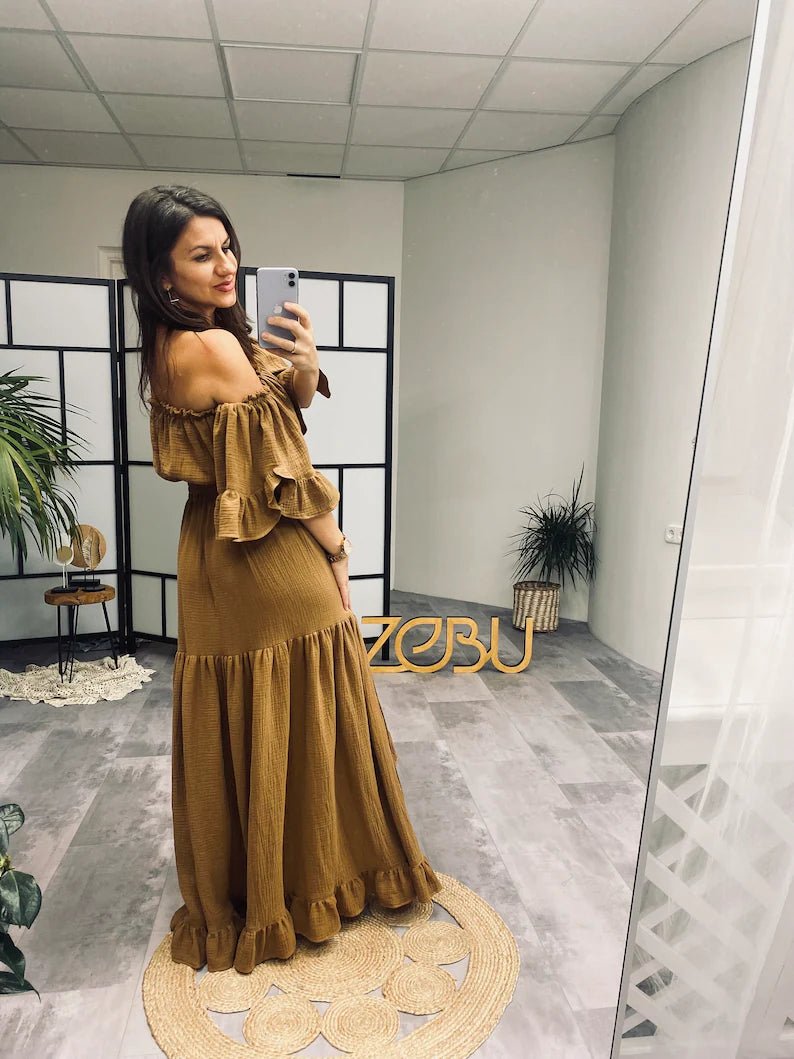Waterlily Double Gauze Two Piece Maternity Dress - Pregnancy - maternity clothes - ZeBu Be You