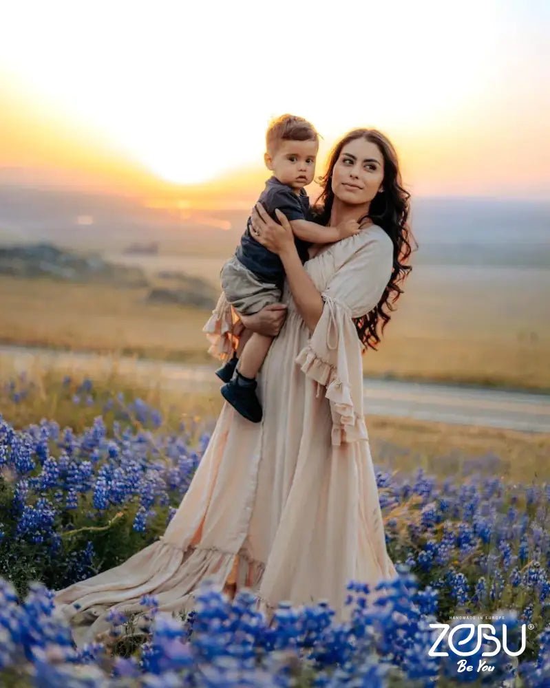 Wildflower Maternity Gauze Unique Boho dresses - Pregnancy - maternity clothes - ZeBu Be You