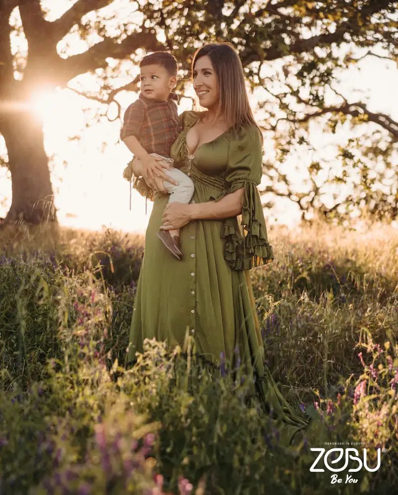 Wildflower Maternity Silk Unique Boho Dresses - Pregnancy - maternity clothes - ZeBu Be You