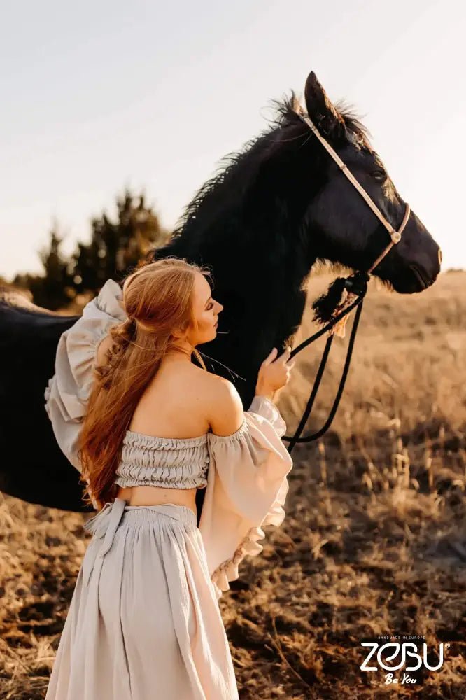 Wings Gauze Maternity Crop Top+Skirt Set for Photoshoot - Pregnancy - maternity clothes - ZeBu Be You