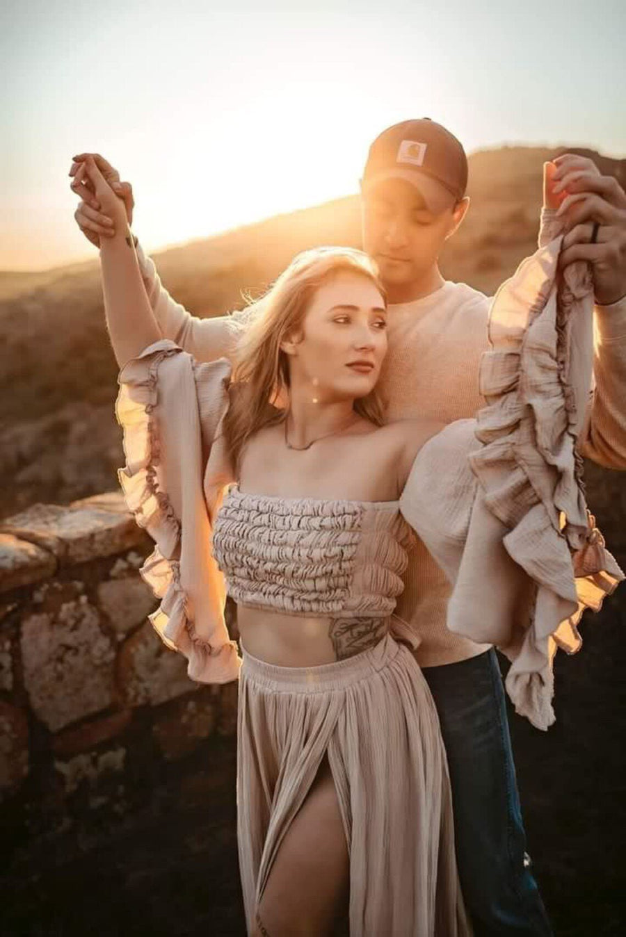 Wings Gauze Maternity Crop Top+Skirt Set for Photoshoot - Pregnancy - maternity clothes - ZeBu Be You