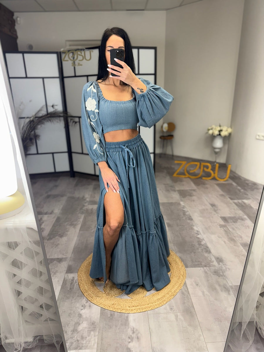 Winter Lily | Prime Vintage Denim Dress, Maternity Dress, Photo Props Dress for Pregnancy Photoshoot Winter Lily | Prime Vintage Denim Dress, Maternity Dress, Photo Props Dress for Pregnancy Photoshoot